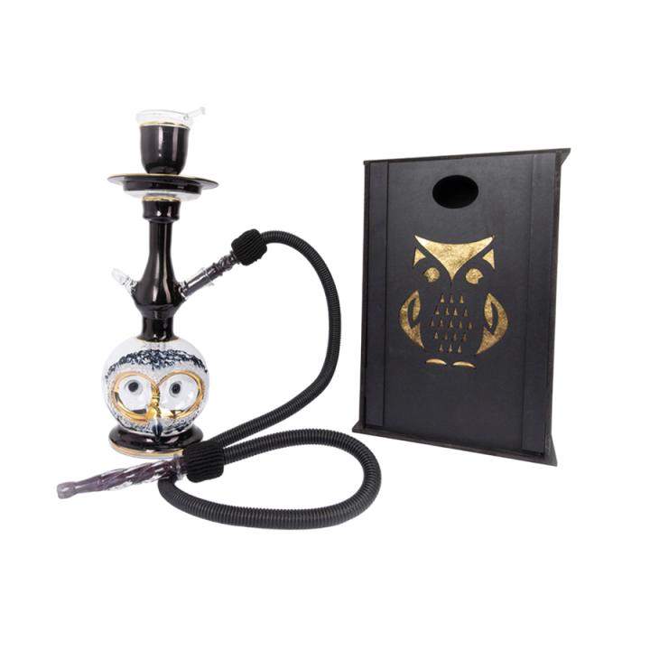 Black Midi Owl set with Wooden Gift Box - GLS009