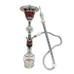 Leaded Mother of Pearl Red In Clear Vase